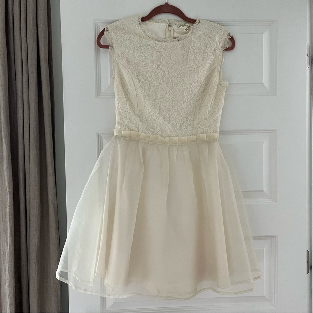 Cream Lace and Tulle Dress